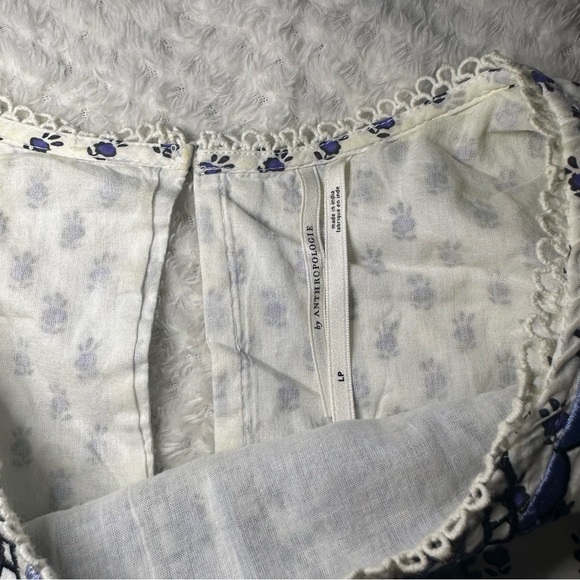 Anthropologie Bohemian Blue and White Women's Top - Picture 5 of 7